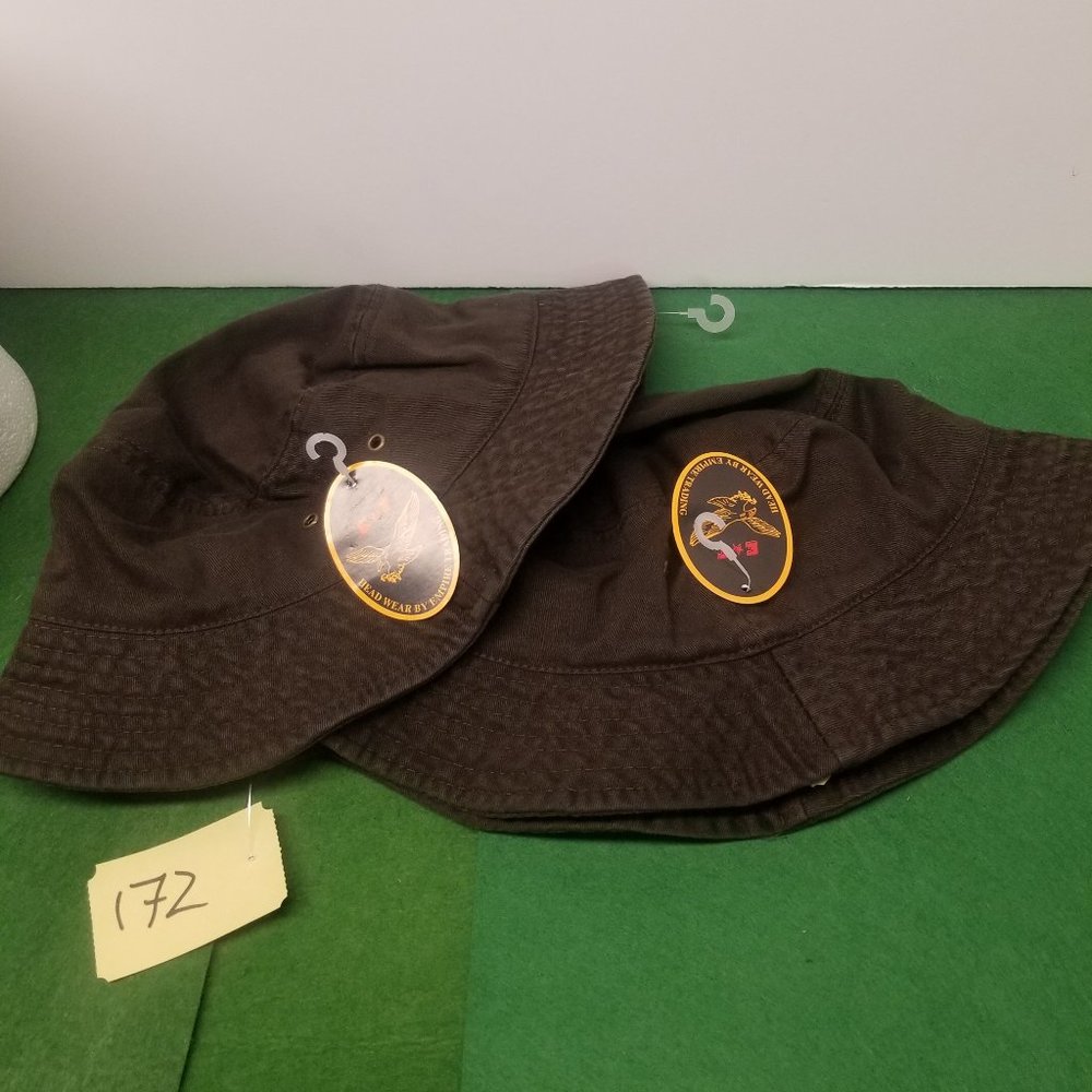 172 - Lot of 2 Brown Bucket Hats